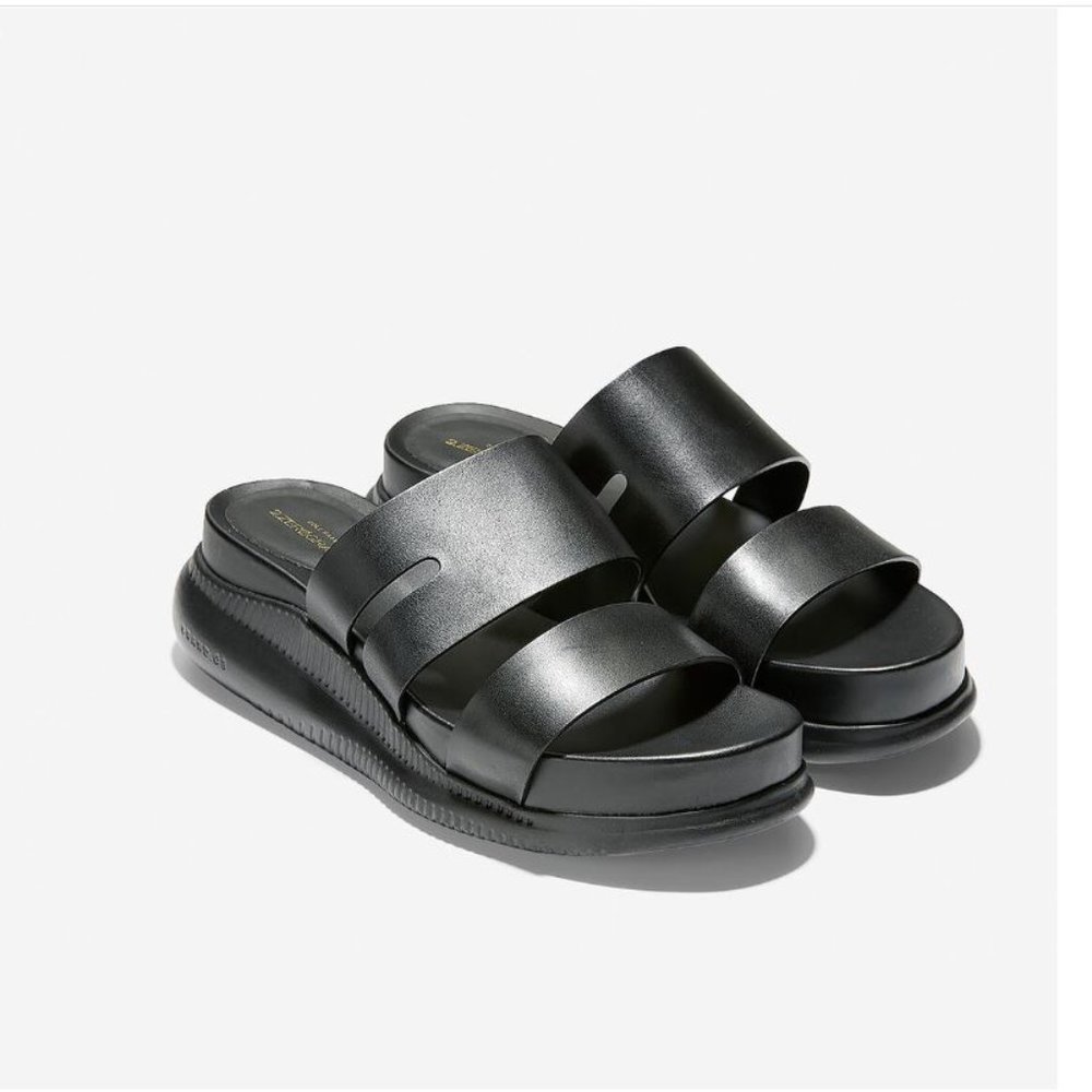 Cole Haan Black Leather Slide Sandal